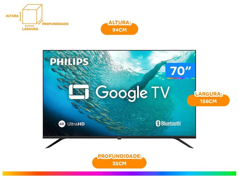 Smart TV Philips 70 LED 4K UHD Google TV 70PUG7019 - TVs
